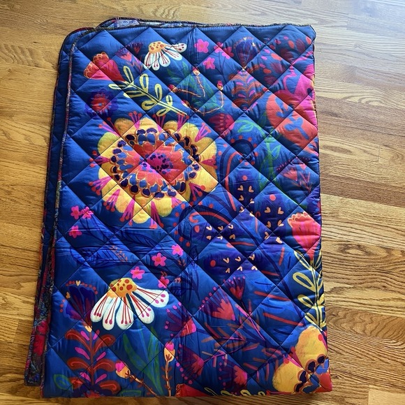Natural Life Double-Sided Quilted Throw Blanket Multicolor Floral 54 x 77.5 Boho - Picture 3 of 11